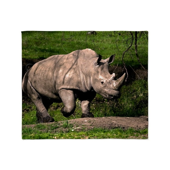 CafePress - (3) Rhino On Hill Throw Blanket - Soft Fleece Throw Blanket, 50"x60" for All Ages