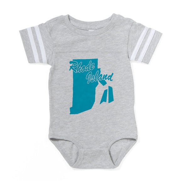 CafePress - 3 Rhode Island - Cute Infant Baby Football Bodysuit