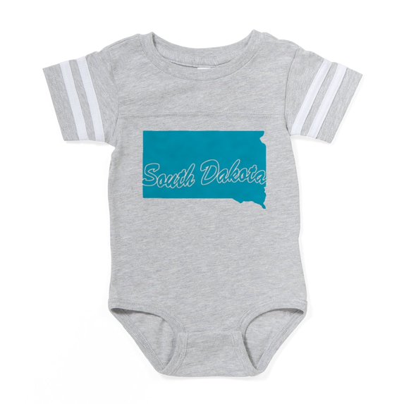 CafePress - 3 S Dakota - Cute Infant Baby Football Bodysuit