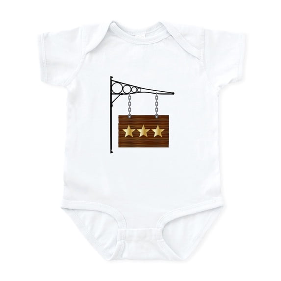 CafePress - 3 Star Hanging Sign Body Suit - Baby Light Bodysuit, Size Newborn - 24 Months