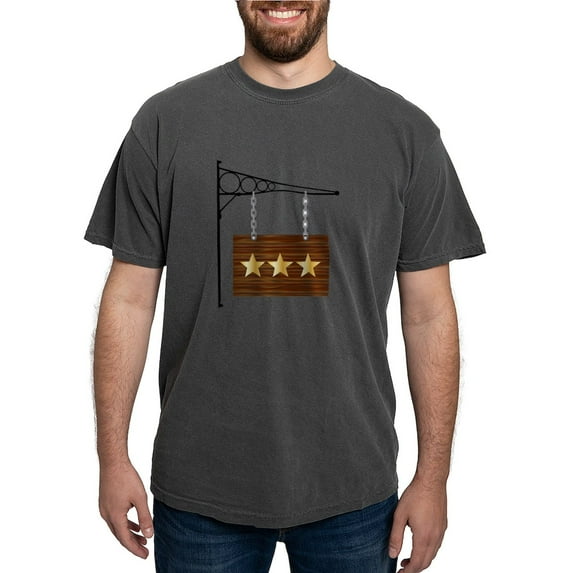 CafePress - 3 Star Hanging Sign T Shirt - Mens Comfort Colors Shirt