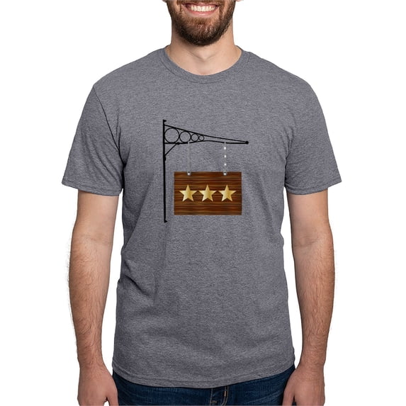 CafePress - 3 Star Hanging Sign T Shirt - Mens Tri-blend T-Shirt