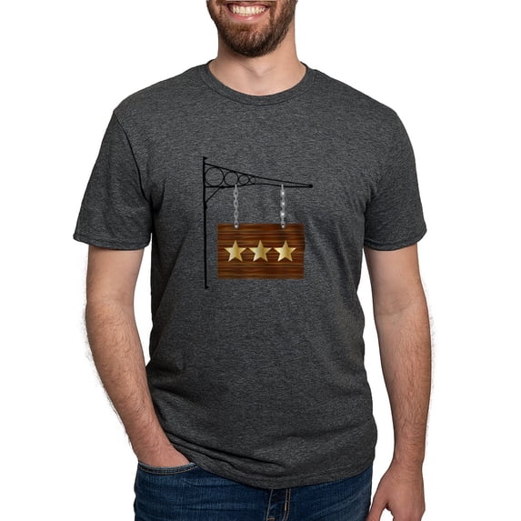 CafePress - 3 Star Hanging Sign T Shirt - Mens Tri-blend T-Shirt