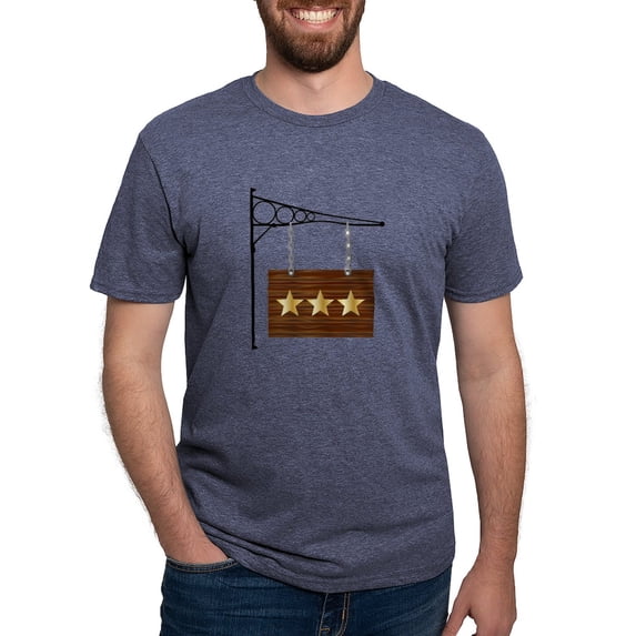 CafePress - 3 Star Hanging Sign T Shirt - Mens Tri-blend T-Shirt