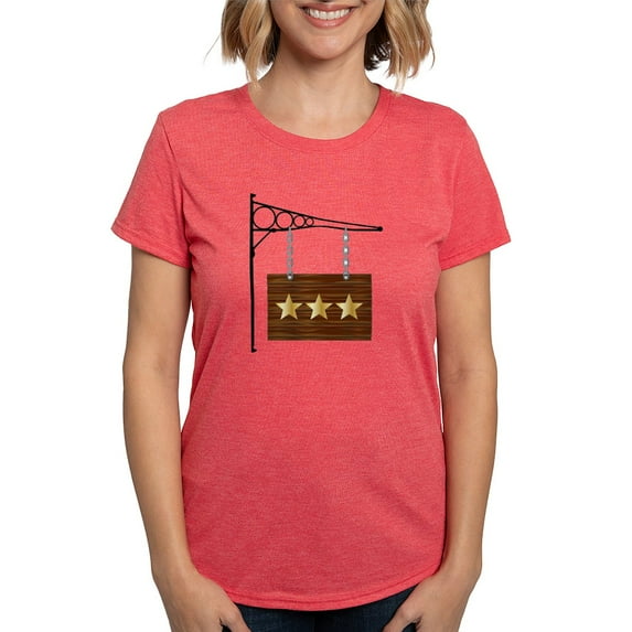 CafePress - 3 Star Hanging Sign T Shirt - Womens Tri-blend T-Shirt