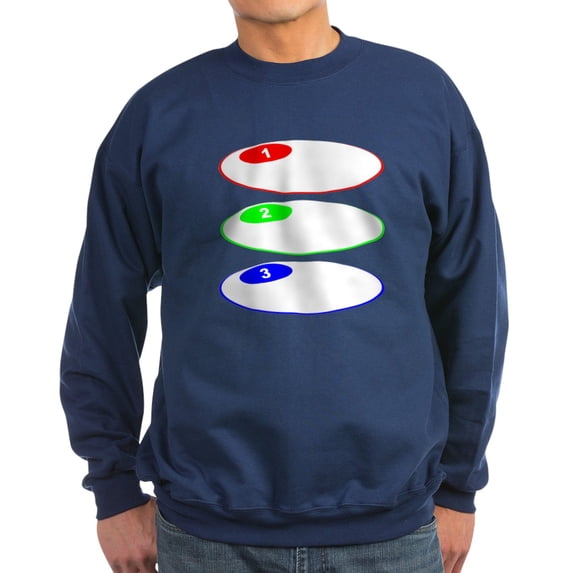 CafePress - 3 Steps Oval Balloon Sweatshirt - Classic Crew Neck Sweatshirt