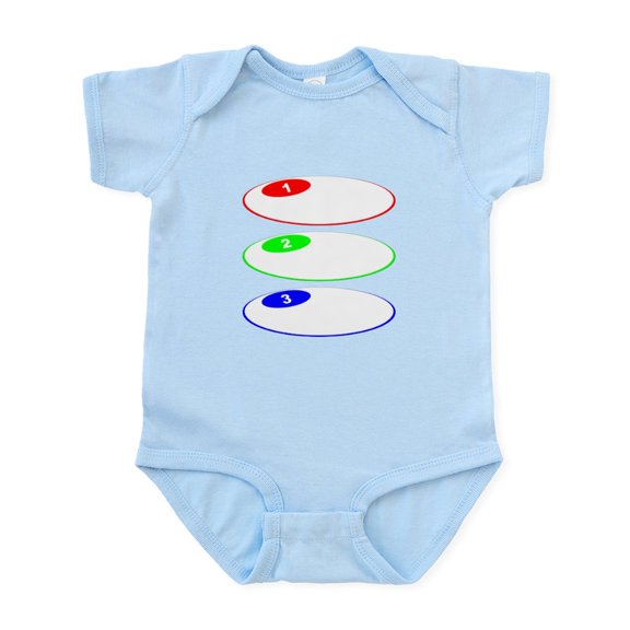 CafePress - 3 Steps Oval Balloons Body Suit - Baby Light Bodysuit, Size Newborn - 24 Months
