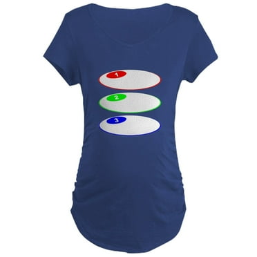 CafePress - 3 Steps Oval Balloons Maternity T Shirt - Maternity Dark T-Shirt