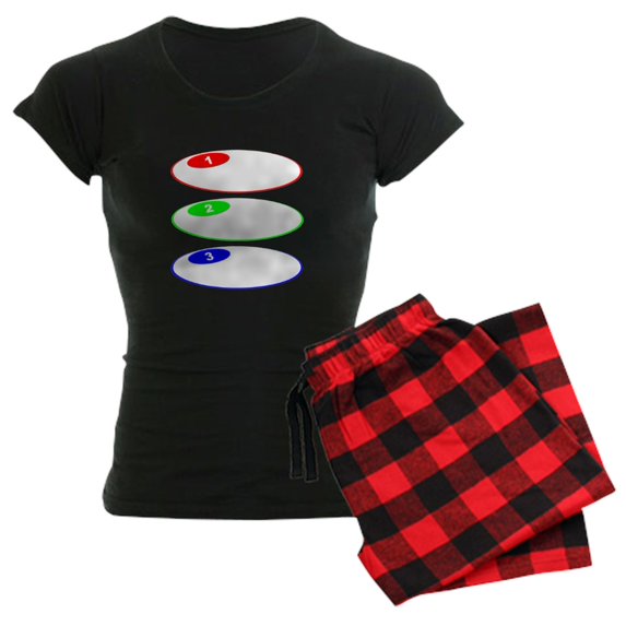 CafePress - 3 Steps Oval Balloons Pajamas - Women's Dark Pajamas