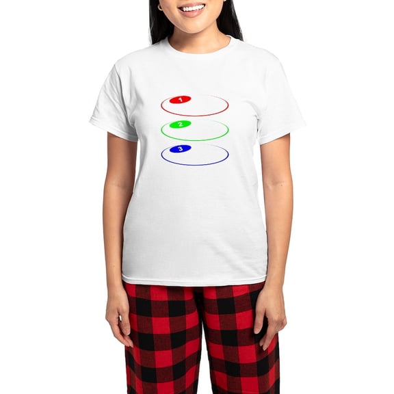 CafePress - 3 Steps Oval Balloons Pajamas - Women's Short Sleeve Print T-Shirt and Pants Light Cotton Pajama Set