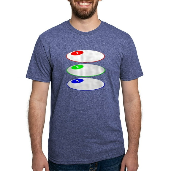 CafePress - 3 Steps Oval Balloons T Shirt - Mens Tri-blend T-Shirt