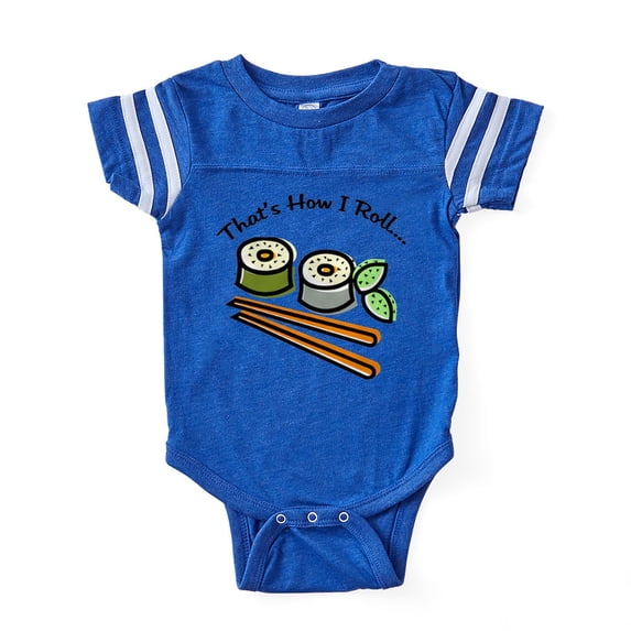 CafePress - 3 Sushi Roll Copy - Cute Infant Baby Football Bodysuit