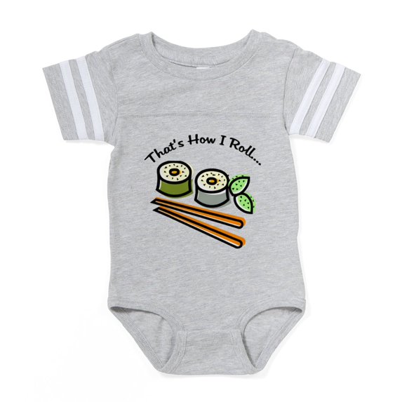 CafePress - 3 Sushi Roll Copy - Cute Infant Baby Football Bodysuit