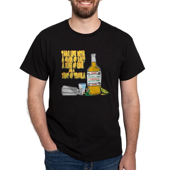 CafePress - 3 Tequila Dark T Shirt - Men's Classic Graphic Cotton T-Shirt