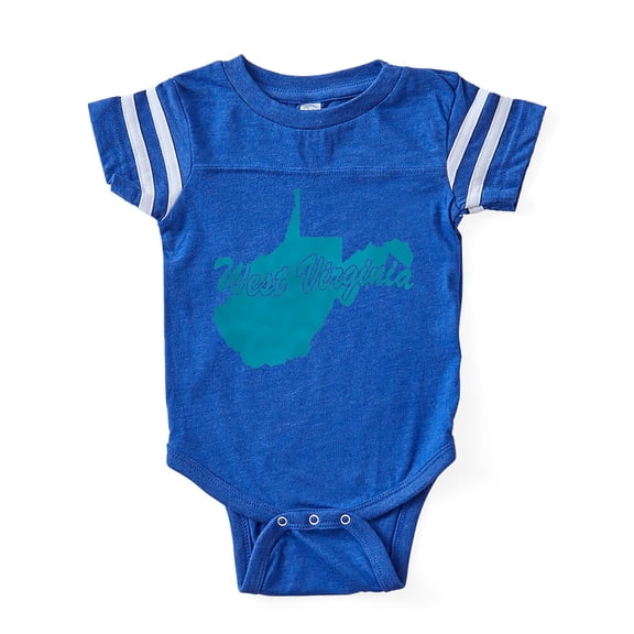 CafePress - 3 W Virginia - Cute Infant Baby Football Bodysuit