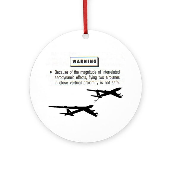 CafePress - 3 Warning W/Pic Of A/R - Round Wood Ornament 4"