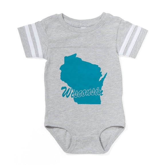 CafePress - 3 Wisconsin - Cute Infant Baby Football Bodysuit