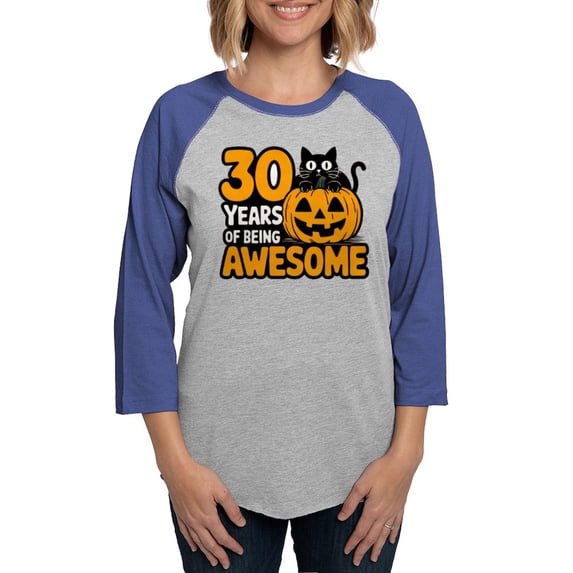 CafePress - 30 Years Of Being Awesome Vintage T Shirt Design Women's Baseball T Shirt - Womens Baseball Tee