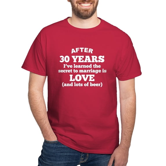 CafePress - 30 Years Of Love And Beer T Shirt - Men's Classic Graphic Cotton T-Shirt