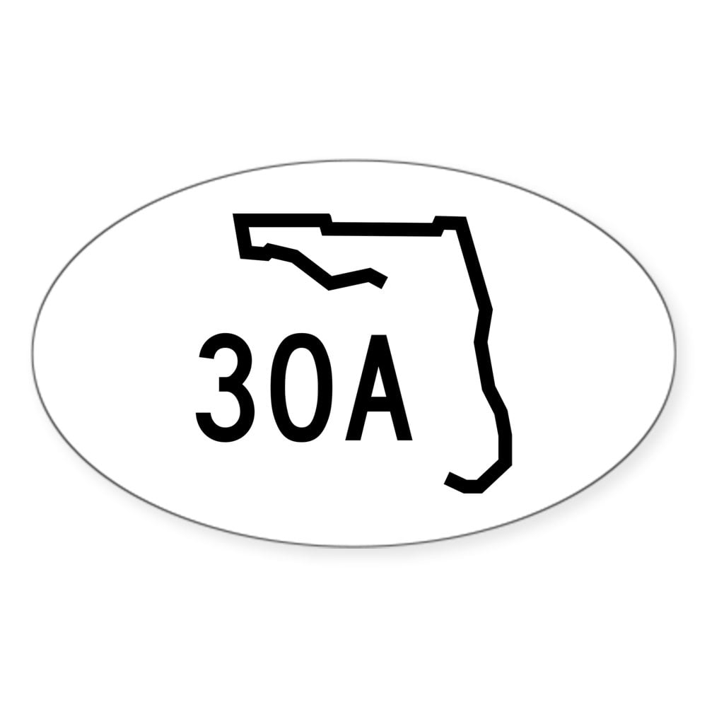 CafePress 30A Florida Emerald Coast Oval Bumper Sticker / Decal - Durable 4mil Vinyl