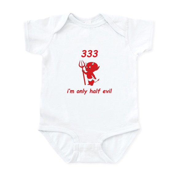 CafePress - 333 I'm Only Half Evil Infant Bodysuit - Baby Light Bodysuit, Size Newborn - 24 Months