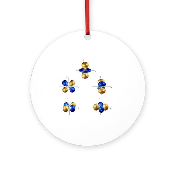 CafePress - 3D Electron Orbitals - Round Wood Ornament 4"