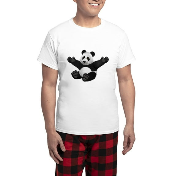 CafePress - 3D Fluffy Panda Bear Pajamas - Men's Light Loose Fit Cotton Pajama Set