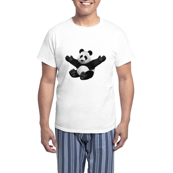 CafePress - 3D Fluffy Panda Bear Pajamas - Men's Light Loose Fit Cotton Pajama Set