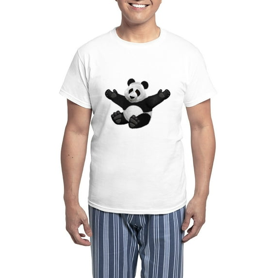 CafePress - 3D Fluffy Panda Bear Pajamas - Men's Light Loose Fit Cotton Pajama Set