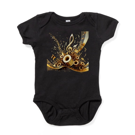 CafePress - 3D Music Notes Explosion Body Suit - Cute Infant Bodysuit Baby Romper - Size Newborn - 24 Months