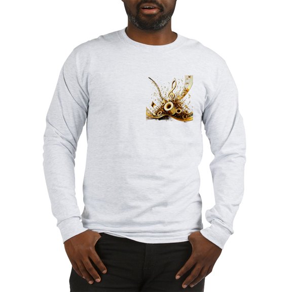 CafePress - 3D Music Notes Explosion Men's Long Sleeve T Shirt - Unisex Cotton Long Sleeve T-Shirt