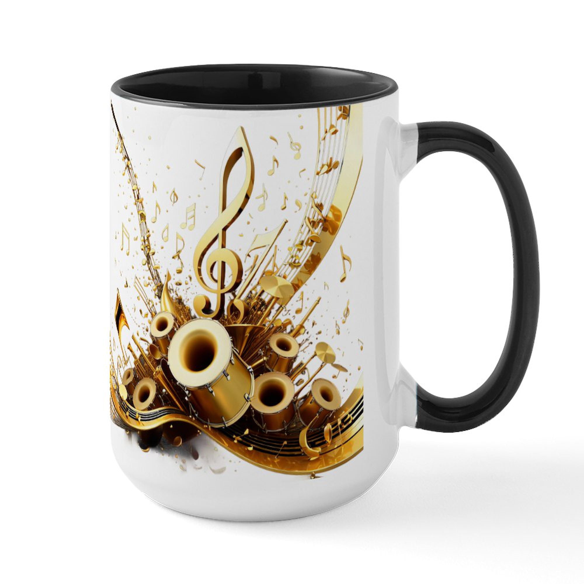 Explosion Mug CafePress - 3D Music Notes Explosion Mugs - 15 oz Ceramic Large White ...