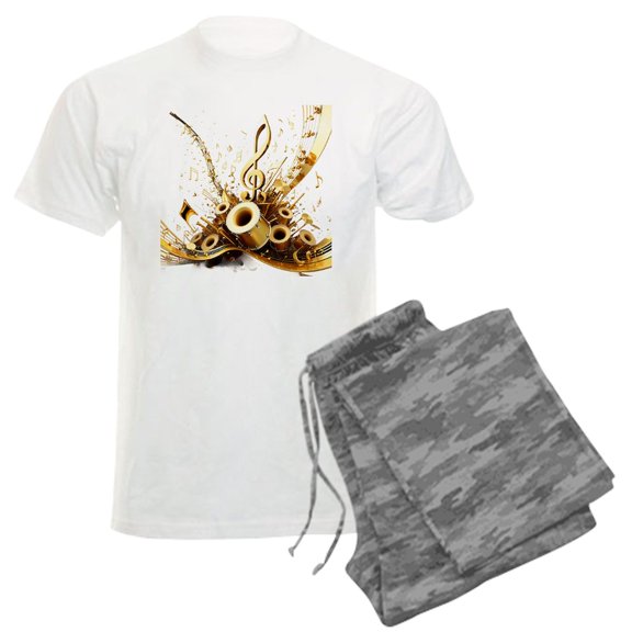 CafePress - 3D Music Notes Explosion Pajamas - Men's Light Loose Fit Cotton Pajama Set