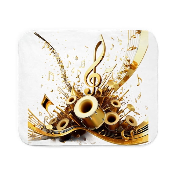 CafePress - 3D Music Notes Explosion - Sherpa Fleece Throw Blanket 60" x 50"