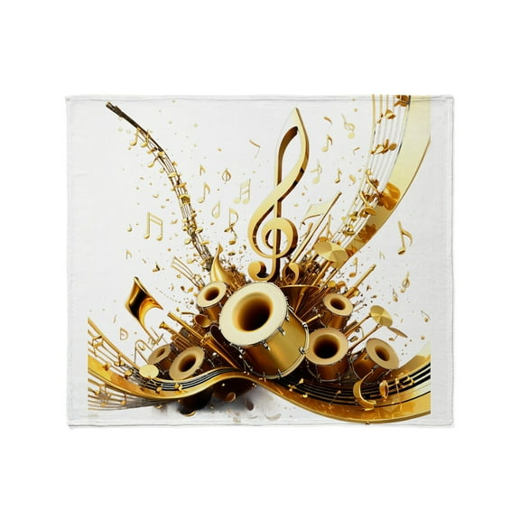 CafePress - 3D Music Notes Explosion - Soft Fleece Throw Blanket, 50"x60" Stadium Blanket