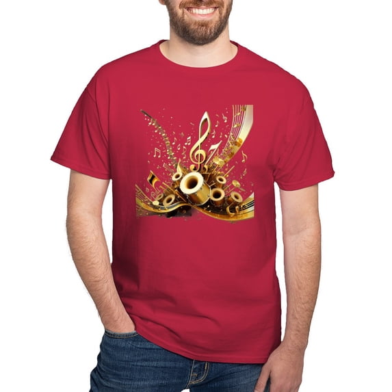 CafePress - 3D Music Notes Explosion T Shirt - Men's Classic Graphic Cotton T-Shirt