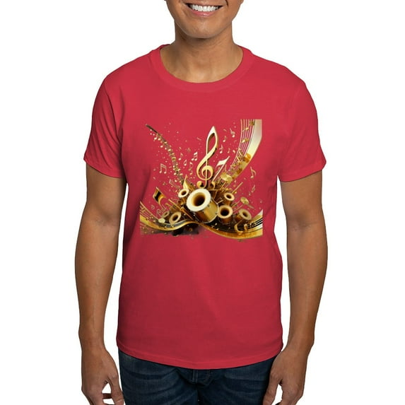 CafePress - 3D Music Notes Explosion T Shirt - Men's Classic Graphic Cotton T-Shirt