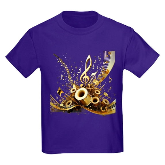 CafePress - 3D Music Notes Explosion T Shirt - Dark T-Shirt Kids XS-XL