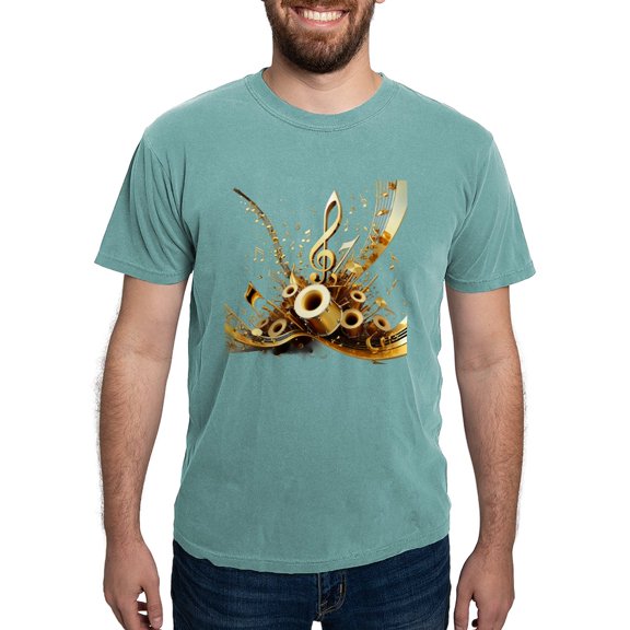 CafePress - 3D Music Notes Explosion T Shirt - Mens Comfort Colors Shirt