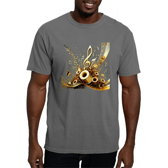CafePress - 3D Music Notes Explosion T Shirt - Mens Comfort Colors Shirt
