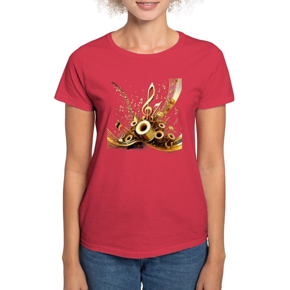 CafePress - 3D Music Notes Explosion T Shirt - Women's Traditional Fit Dark T-Shirt