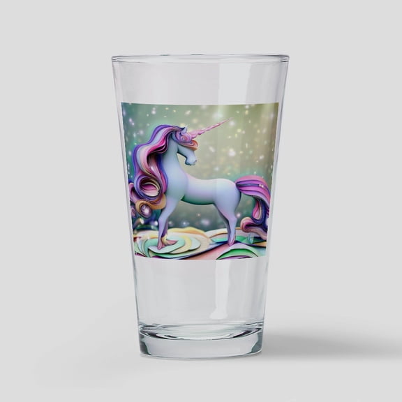 CafePress - 3D Quilling Unicorn - Pint Glass, Drinking Glass, 16 oz. CafePress