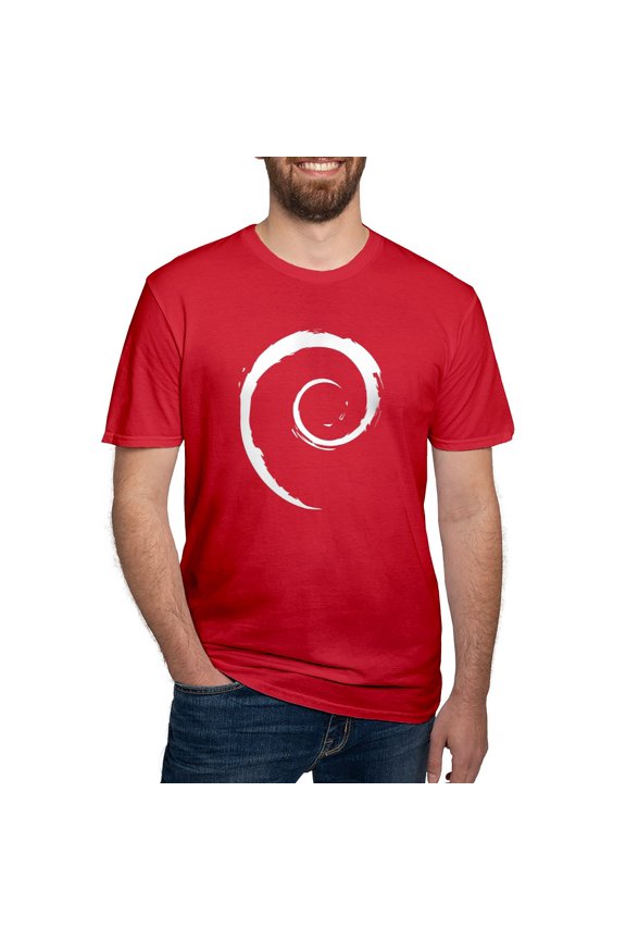 - 4 3 Debian Logo Notext White T Shirt - Men's Fitted T-Shirt