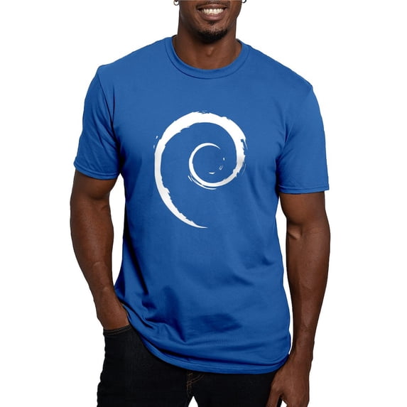 CafePress - 4 3 Debian Logo Notext White T Shirt - Men's Fitted T-Shirt