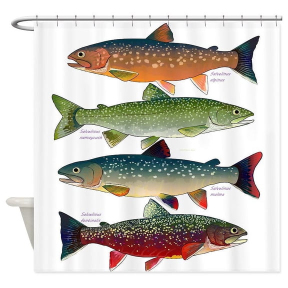 CafePress - 4 Char Fish - Unique Fabric Shower Curtain 70" x 72"
