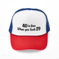 thumbnail image 1 of CafePress - 40 Is Fine When You Look 29 - Adjustable Unisex Printed Trucker Hat with Mesh Back, 1 of 10