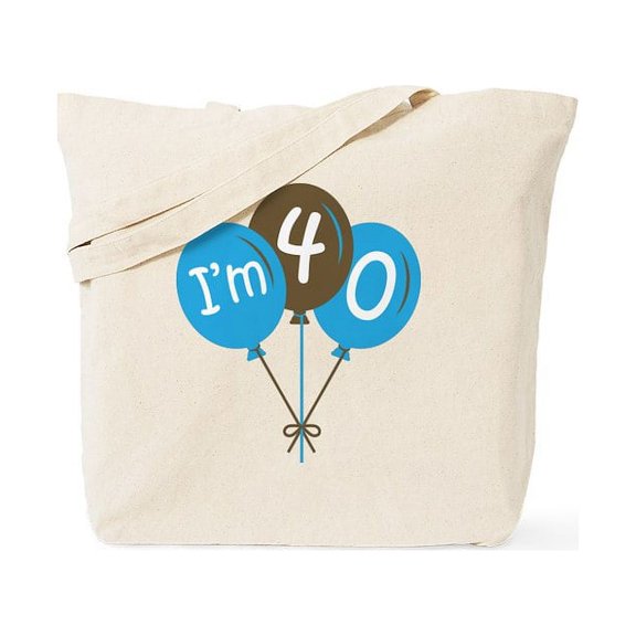 CafePress - 40Th Birthday Balloon Tote Bag - Unisex Canvas Tote Bag, Beige, 1-Piece