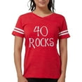 thumbnail image 1 of CafePress - 40Th Birthday Saying, 40 Rocks! Black T Shirt - Womens Football Shirt, 1 of 4