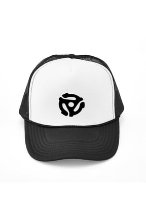 - 45 RPM Adapter - Adjustable Unisex Printed Trucker Hat with Mesh Back