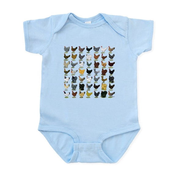 CafePress - 49 Hen Breeds Infant Bodysuit - Baby Light Bodysuit, Size Newborn - 24 Months